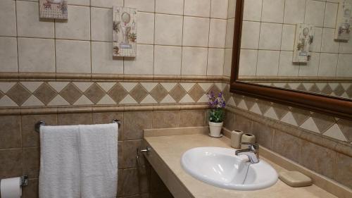 a bathroom with a sink and a mirror at Sunny & New Apartamento in Caleta de Fuste in Caleta De Fuste