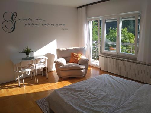 Ένα ή περισσότερα κρεβάτια σε δωμάτιο στο Apartman Zen