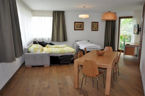 Katil atau katil-katil dalam bilik di Bratislava Castle Hill Apartment
