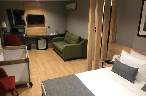 TV a/nebo společenská místnost v ubytování UZER OTEL