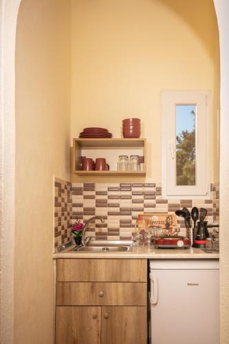 a kitchen with a sink and a window at Aurora in Potos