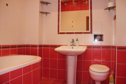 Koupelna v ubytování Jurincom apartments Sadová