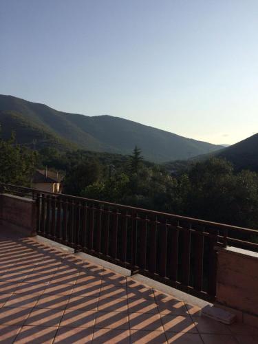 a balcony with a view of the mountains at Valle Fiorita in Castro dei Volsci