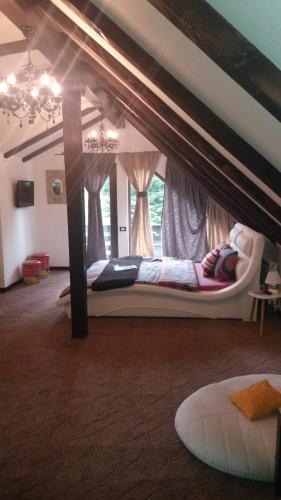 a bedroom with a large bed in a room at Relax in Bran