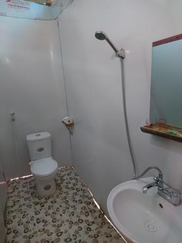 a bathroom with a toilet and a sink at Mai Chau Countryside Homestay in Mai Chau