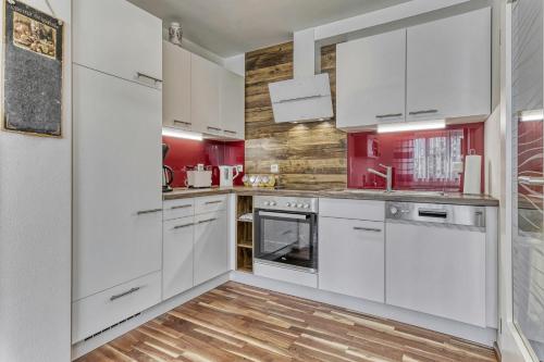 Kuchyň nebo kuchyňský kout v ubytování Ferienwohnung Fernblick