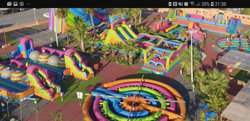 an overhead view of a roller coaster amusement park at primera linea acapulco III in Oropesa del Mar