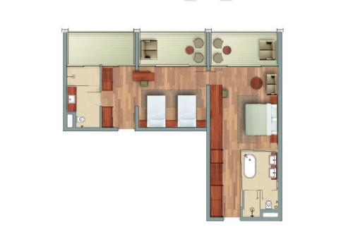 a rendering of a floor plan of aominium at Le Grand Galle in Galle