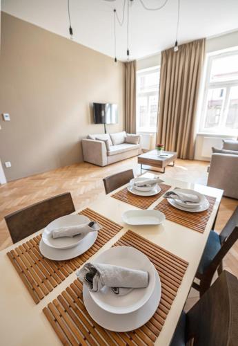 Posezení v ubytování Letna Garden Suites