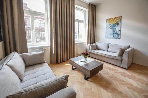 Posezení v ubytování Letna Garden Suites