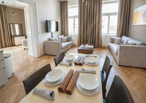 Posezení v ubytování Letna Garden Suites