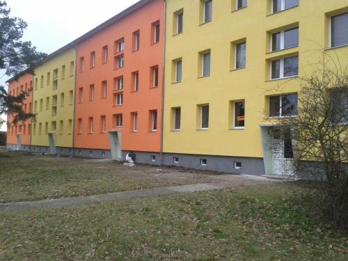 a row of colorful buildings in a park at Natur-Freude-18 in Kotzen