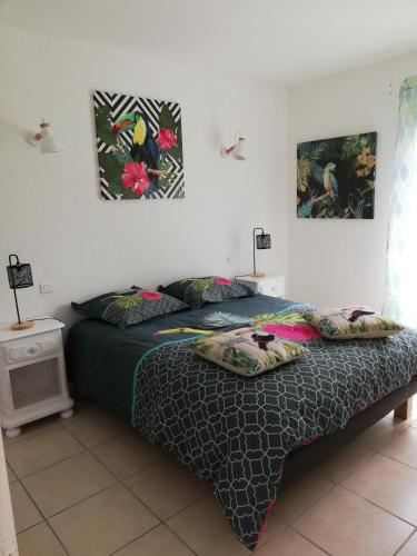 Au Sabluline chambres d'hôtes gîtesにあるベッド