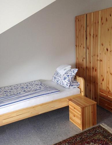 Postel nebo postele na pokoji v ubytování Ferienhaus Roy