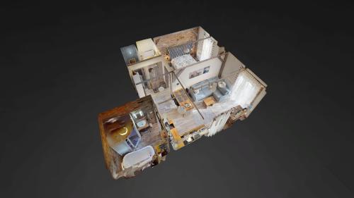an overhead view of a model of a ship at Apartmán Sofia s infrasaunou, PRIMO, Starý Smokovec in Smokovce