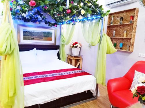 מיטה או מיטות בחדר ב-Woju Homestay