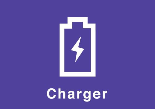 a blue sign with a battery with a lightning bolt at ホテル アン 岐阜-大人専用 in Gifu