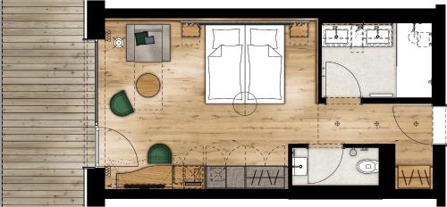 a floor plan of a house with at Zugspitz Resort in Ehrwald