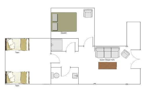 a floor plan of a house at Lone Fir Resort in Cougar