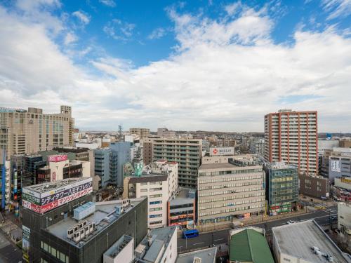 an aerial view of a city with tall buildings at Keio Plaza Hotel Hachioji in Hachioji