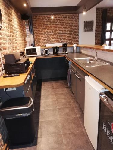 Η κουζίνα ή μικρή κουζίνα στο Eichenthal Ferienhaus