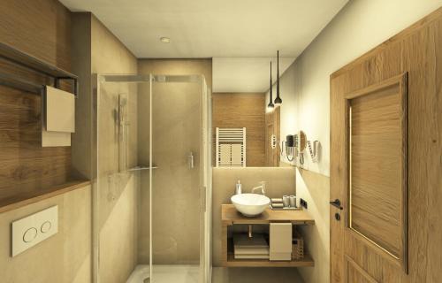 Kylpyhuone majoituspaikassa Rait´ner Wirt