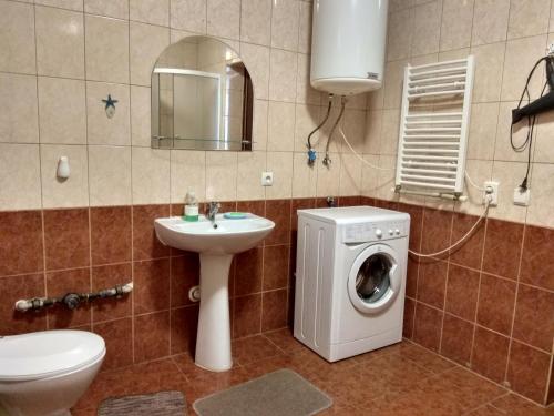 ムカチェヴォにあるApartments "Domovik" Beljaeva,5аのバスルーム(洗濯機、洗濯機付)