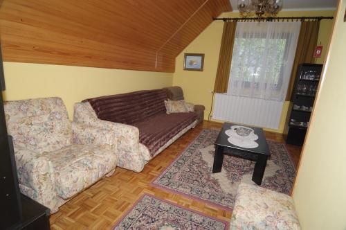 a living room with a couch and a table at Guest House Sveti Marko Gacka in Otočac