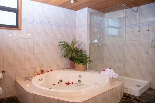 Koupelna v ubytování Hotel Casa Marron