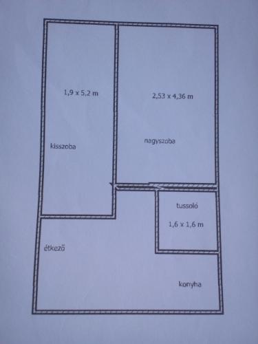 a drawing of a floor plan of a room at Vízparti apartmanok in Szántód