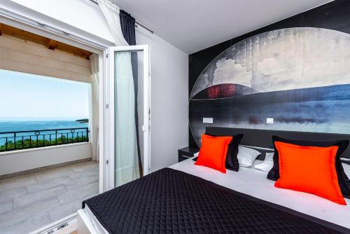 Giường trong phòng chung tại Villa Vesna