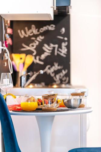 a table with a tray of food on it at Apartments Grgich in Dubrovnik
