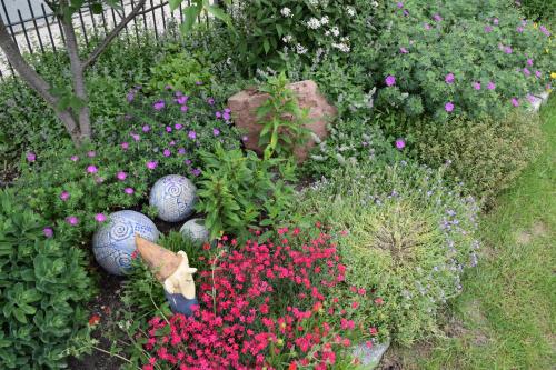 a garden filled with colorful flowers and plants at Ferienwohnung Gitta in Dietersheim