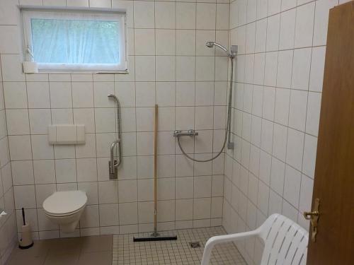 Koupelna v ubytování Zehrermühle Campinghütte