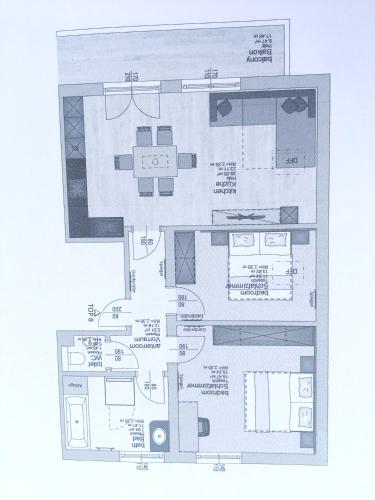 a drawing of a floor plan of a house at Pinta Kombilo Apartments in Gröbming