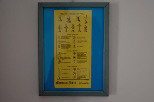 a framed picture of a sign on a wall at Appartamento in palazzina storica / Oberdan Suites in Alberobello