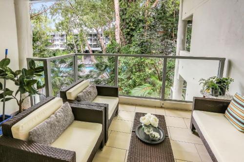 Zona de estar de Elysium Private Apartments at The Drift Resort