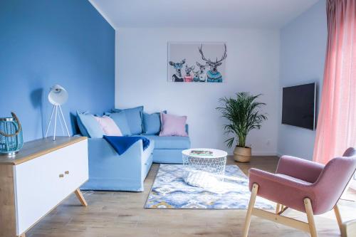 Χώρος καθιστικού στο Apartamenty Skarpa