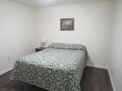 een slaapkamer met een bed en een foto aan de muur bij Stay Lodge Anderson in Anderson