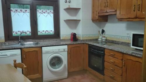 a kitchen with a washing machine and a dishwasher at Apartamento Laera in Villanova