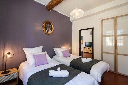 Postelja oz. postelje v sobi nastanitve Papa Riviera - Nice Old Town - 2 bedrooms