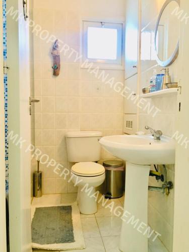 a bathroom with a toilet and a sink at Yiallos Village C107 in Larnaca