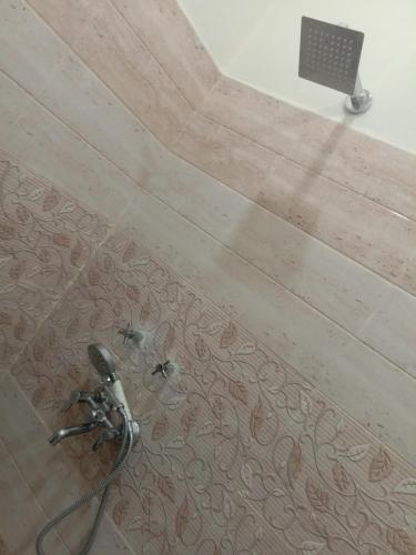 a shower head on the floor in a bathroom at Oscar Banquet and Hotel in Kālka