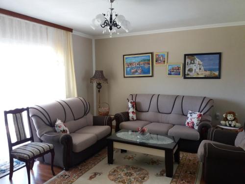 a living room with a couch and a table at Zelena Maslina in Bar