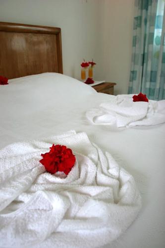 Katil atau katil-katil dalam bilik di Panorama Guesthouse Apartments Beau Vallon Beach