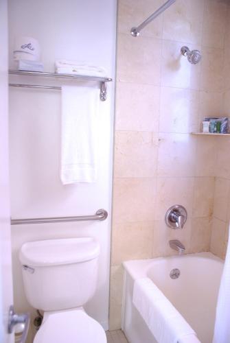 a bathroom with a toilet and a tub and a sink at The Mosser Hotel in San Francisco