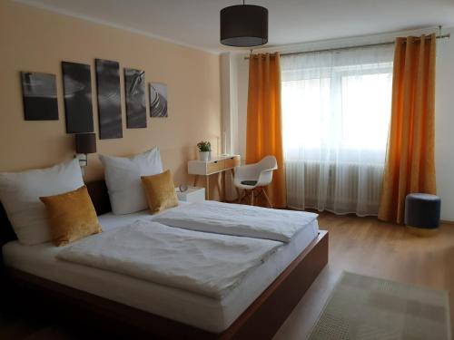 Hotel am Hafenにあるベッド