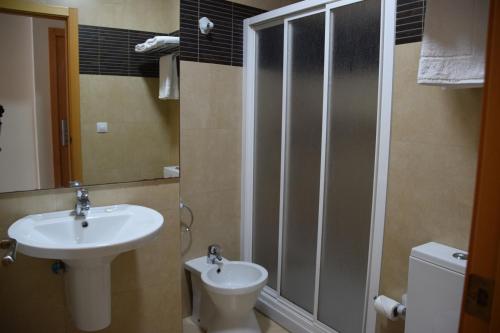 Koupelna v ubytování Hostal Manuela