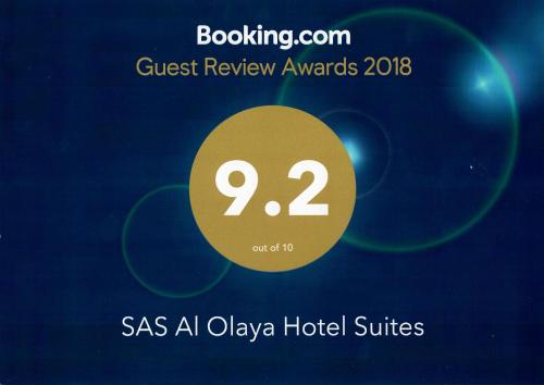 Certifikát, hodnocení, plakát nebo jiný dokument vystavený v ubytování SAS Al Olaya Hotel Suites