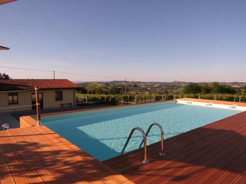 a swimming pool in a villa with a house at B&B La Gibiana in Costigliole dʼAsti